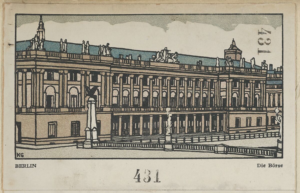 Berlin: Stock Exchange (Die Börse), Gustav Kalhammer (Austrian, Vienna 1886–1919/20 (?) Vienna), Color lithograph 