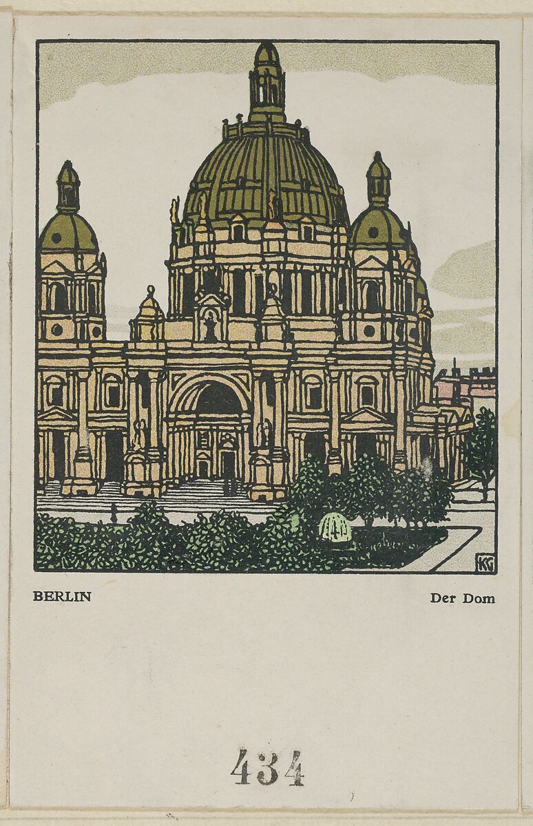 Berlin: Cathedral (Der Dom), Gustav Kalhammer (Austrian, Vienna 1886–1919/20 (?) Vienna), Color lithograph 