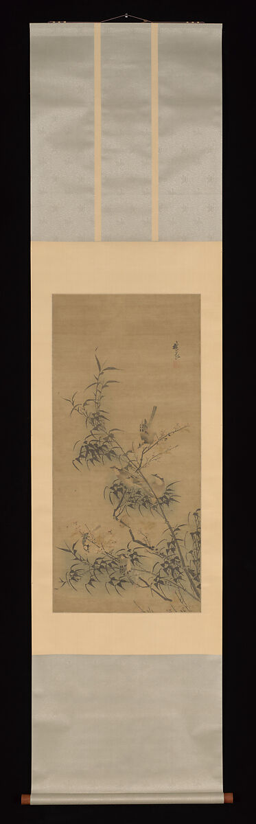 Birds Amidst Blossoming Plum and Bamboo, After Lin Liang (Chinese, ca. 1416–1480), Hanging scroll; ink and color on silk, China