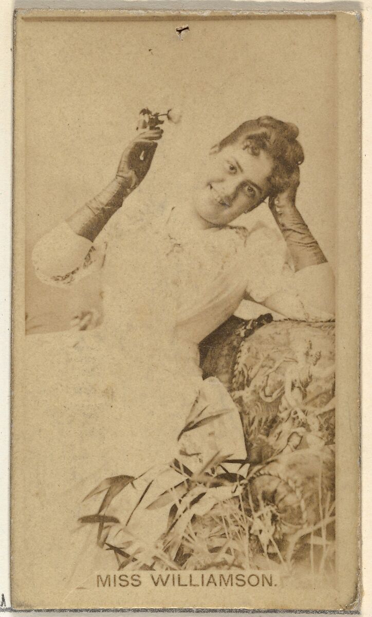 Miss Williamson, from the Actors and Actresses series (N145-8) issued by Duke Sons & Co. to promote Duke Cigarettes, Issued by W. Duke, Sons &amp; Co. (New York and Durham, N.C.), Albumen photograph