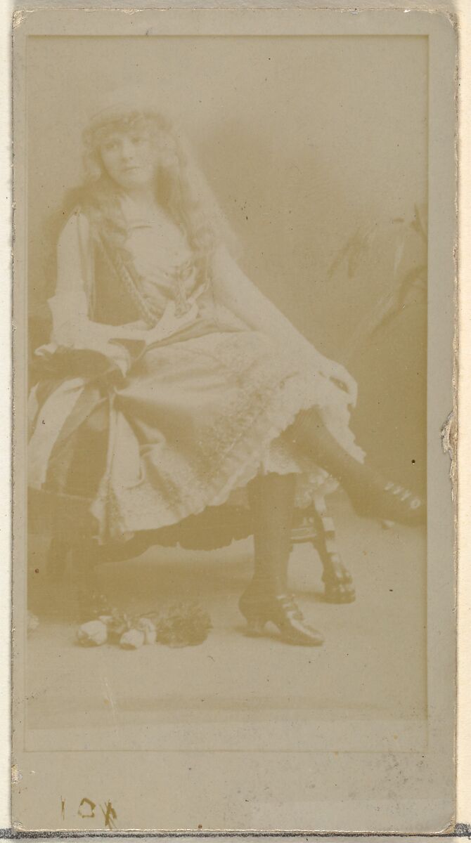 [Seated actress], from the Actors and Actresses series (N145-8) issued by Duke Sons & Co. to promote Duke Cigarettes, Issued by W. Duke, Sons &amp; Co. (New York and Durham, N.C.), Albumen photograph 