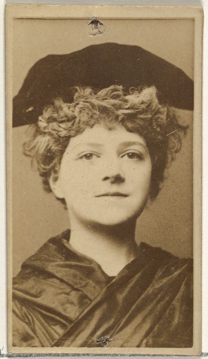 [Actress wearing dark cloth cap], from the Actors and Actresses series (N145-8) issued by Duke Sons & Co. to promote Duke Cigarettes, Issued by W. Duke, Sons &amp; Co. (New York and Durham, N.C.), Albumen photograph 