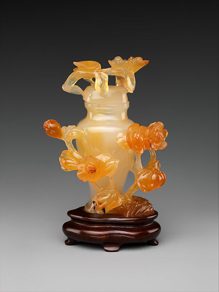 Vase with plum branches, Agate, China 