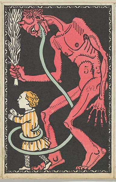 Krampus Card, Unknown, Color lithograph 