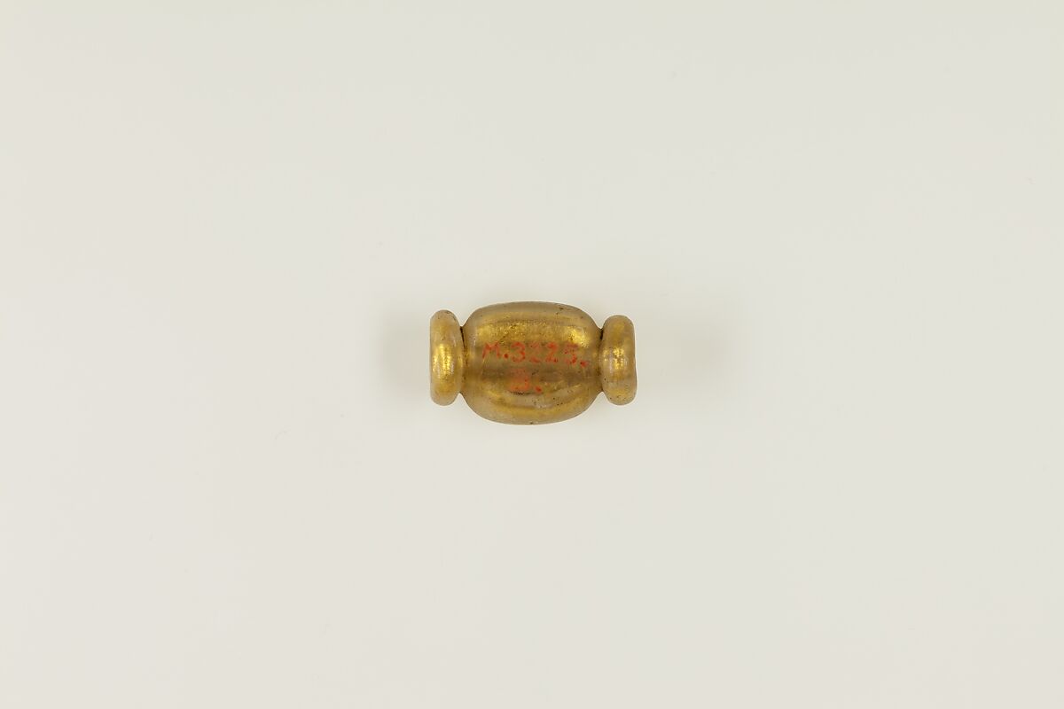 Bead, glass, gold foil