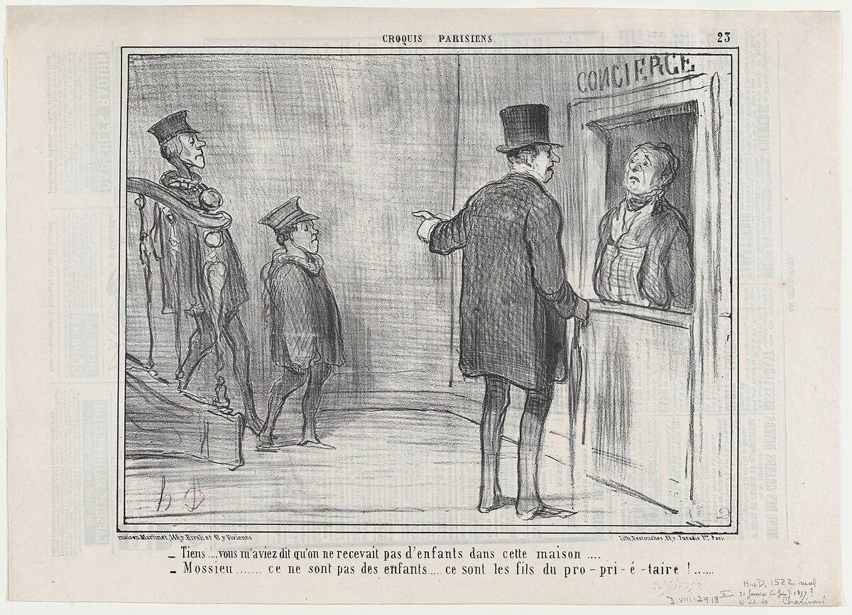 Tiens...vous m'aviez dit..., from Croquis Parisiens, published in Le Charivari, January 21, 1857, Honoré Daumier (French, Marseilles 1808–1879 Valmondois), Lithograph; second state of two (Delteil) 