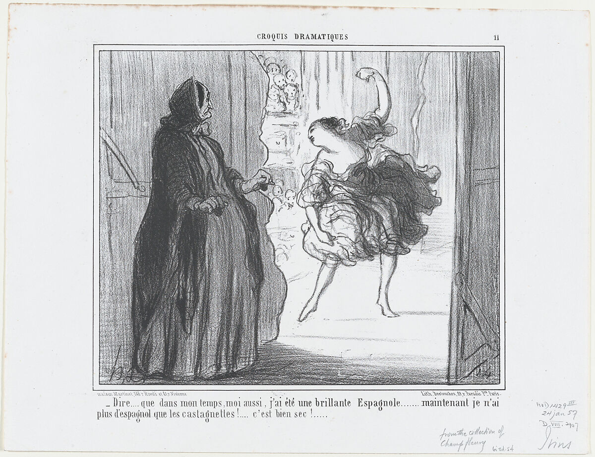 Dire que dans mon temps, moi aussi..., from Croquis Parisiens, published in Le Charivari, January 24, 1857, Honoré Daumier (French, Marseilles 1808–1879 Valmondois), Lithograph; third state of three (Delteil) 