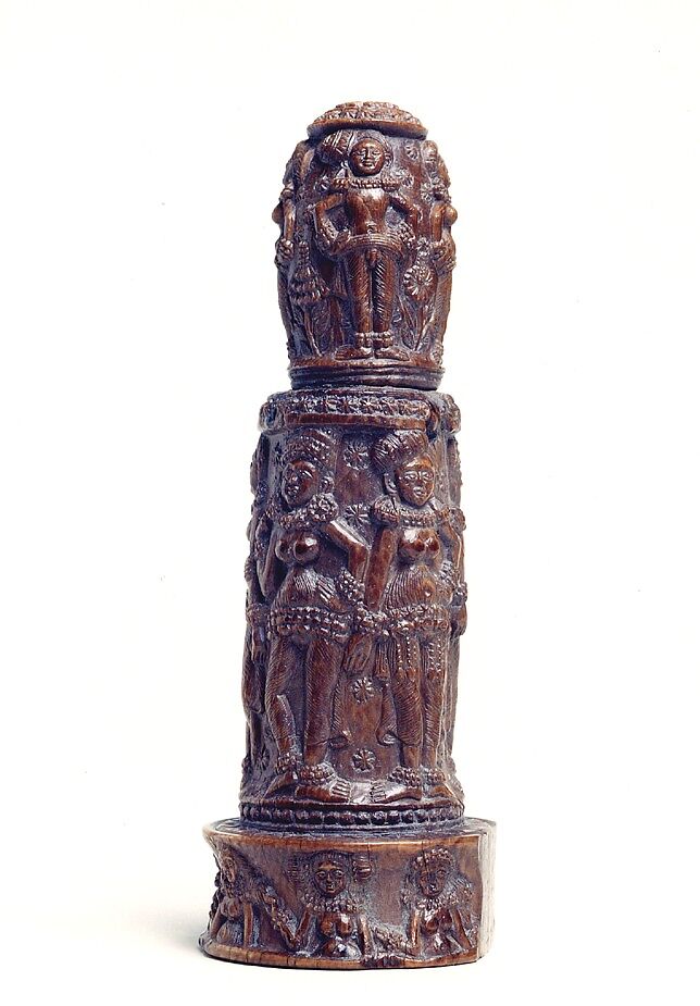 Handle with Standing Figures, Ivory, India (Bengal) 