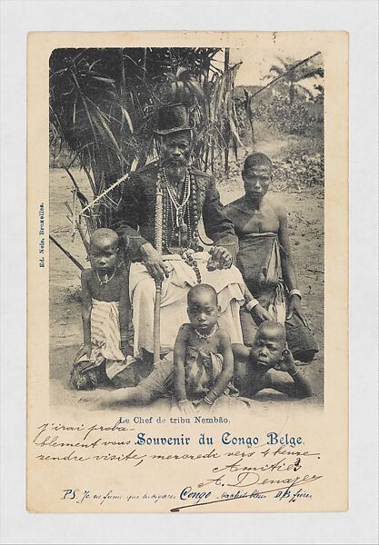 Portrait of Chief Nemlâo with Woman and Children, Edouard Nels (Belgian)  , Publisher, postcard 