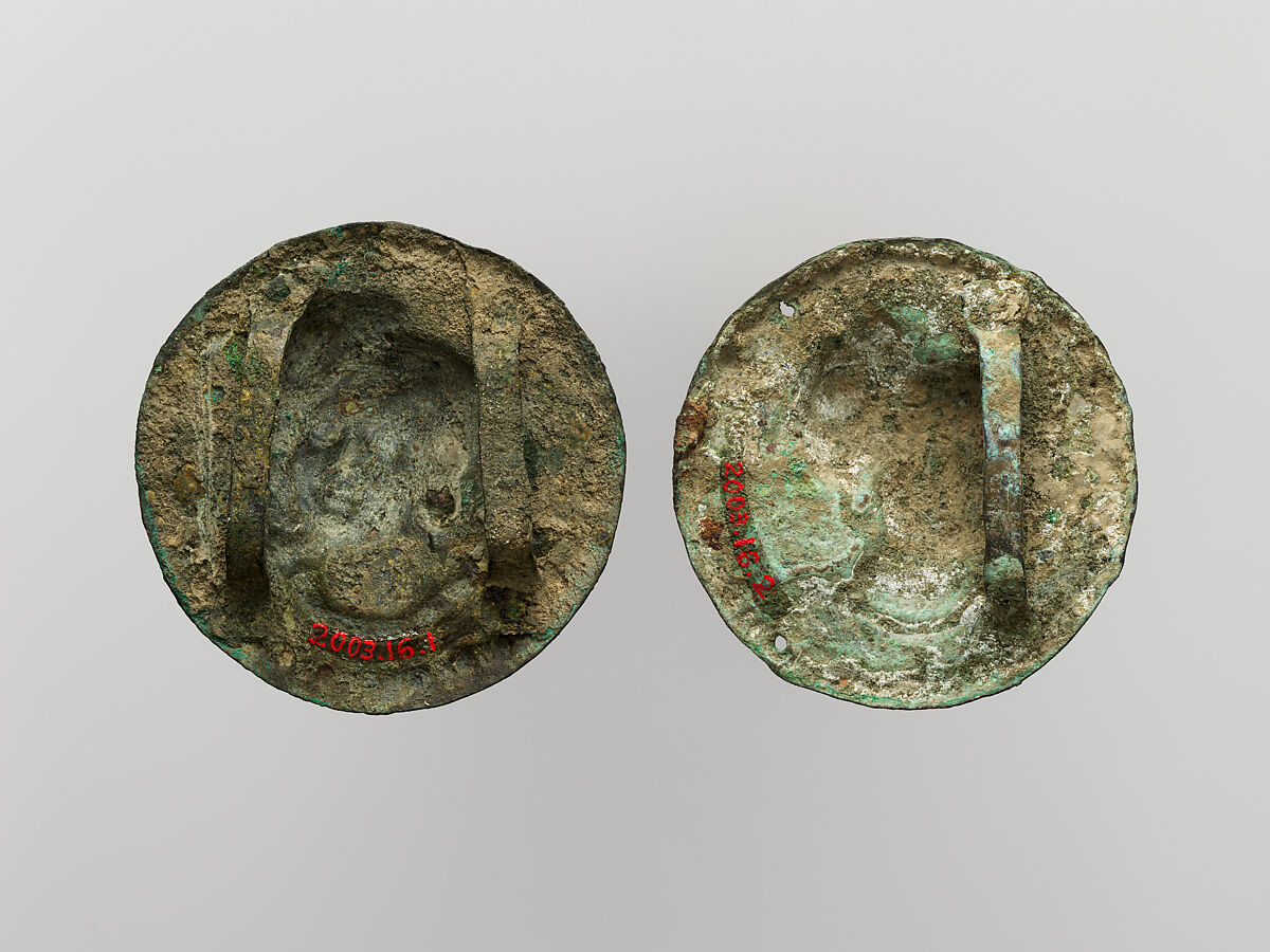 One of a pair of medallions with portrait busts, Copper-nickel alloy, India, probably Maharashtra