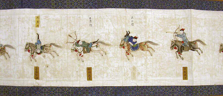 Horsemanship Competition for the Shunzhi Emperor, Nardunbu (Manchu, active mid-17th century), Handscroll; ink and color on paper, China
