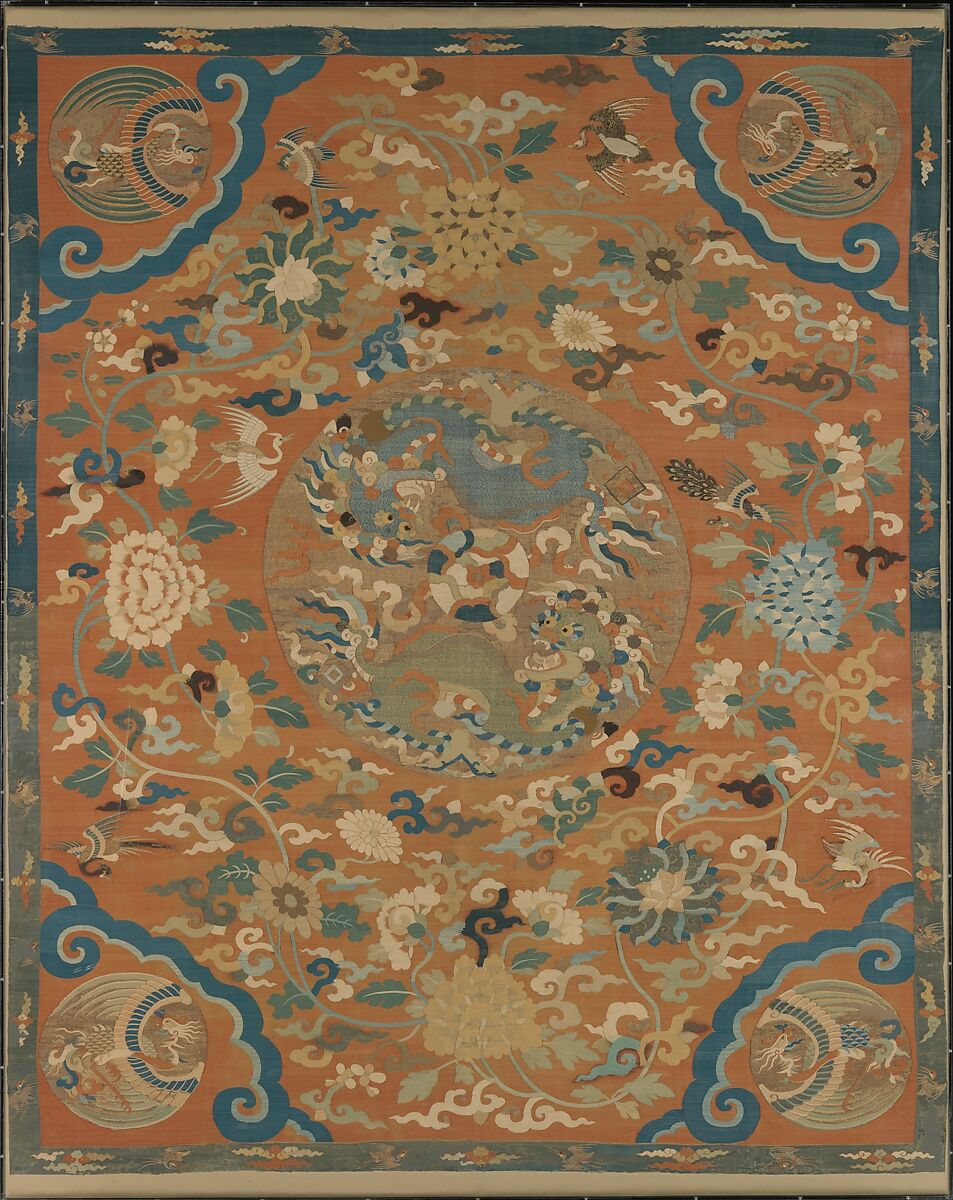 Screen Panel or Kang Cover, Silk and metallic-thread tapestry (kesi), China 