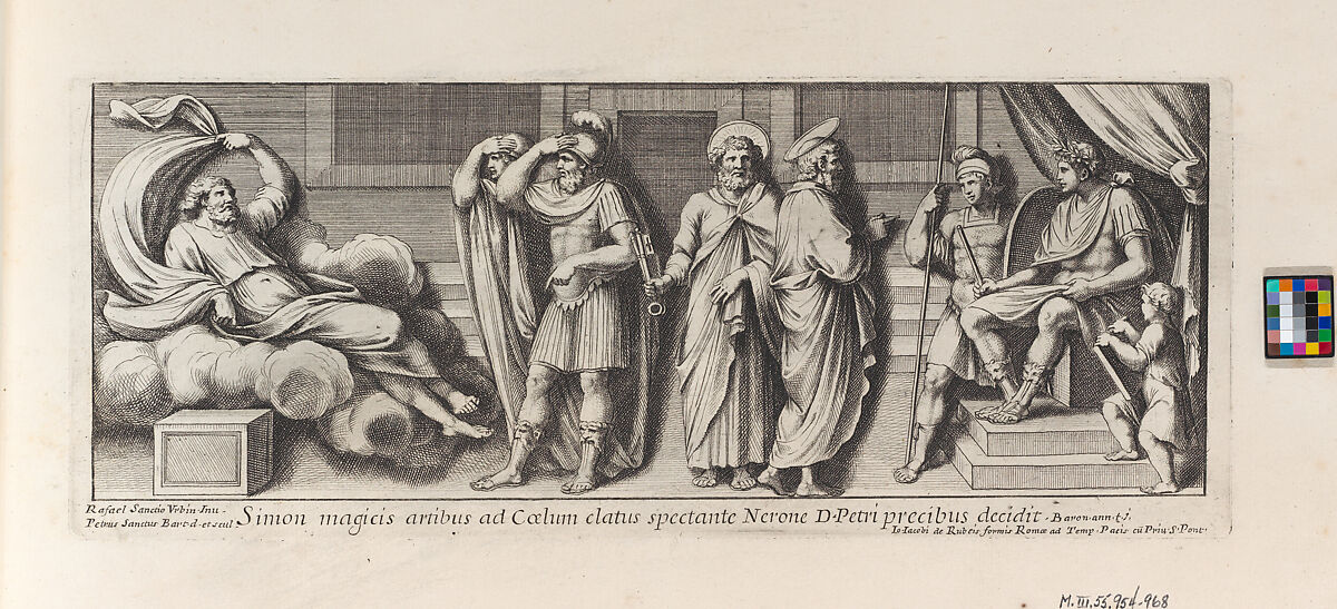 Saint Paul standing before the Proconsul, from a series of 15 plates, depicting Raphael's works for the Vatican stanze and the Sistine Chapel tapestries, Pietro Santi Bartoli (Italian, Perugia 1615–1700 Rome), Etching 