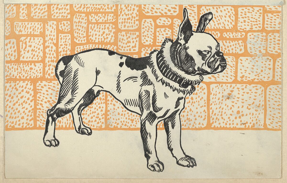 Pitbull Terrier, Moriz Jung (Austrian (born Czechoslovakia) Moravia 1885–1915 Manilowa (Carpathians)), Color lithograph 