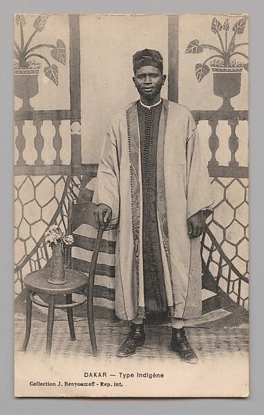 Dakar – Senegalese Type [Dakar—Type Sénégalais], Jean Benyoumoff (Senegalese, active ca. 1907–20), Postcard format photomechanical reproduction 