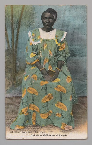 Dakar—Mulatto (Senegal) [Dakar—Mulâtresse (Sénégal)], Jean Benyoumoff (Senegalese, active ca. 1907–20), Postcard format photomechanical reproduction published by Jean Benyoumoff 