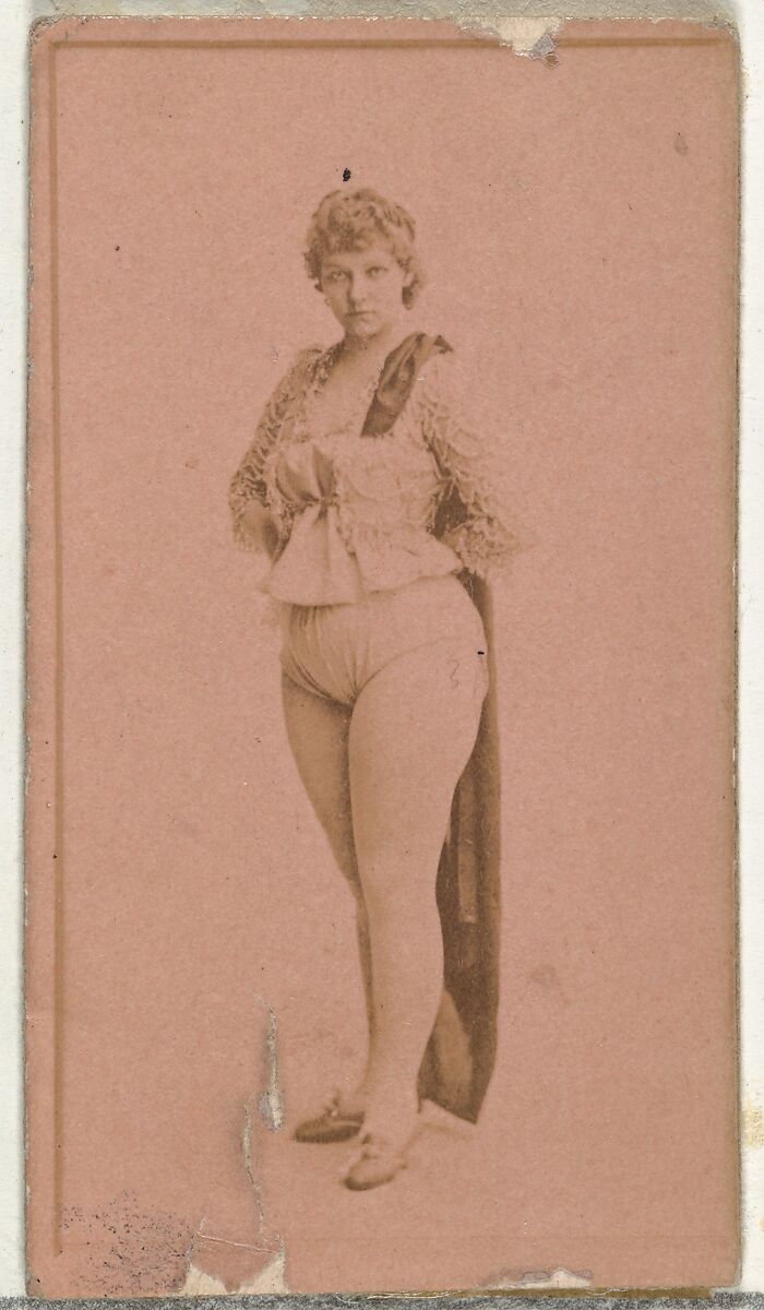 [Actress standing in long cape], from the Actors and Actresses series (N145-8) issued by Duke Sons & Co. to promote Duke Cigarettes, Issued by W. Duke, Sons &amp; Co. (New York and Durham, N.C.), Albumen photograph 