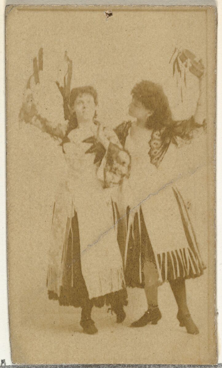 [Actresses dancing with tambourines], from the Actors and Actresses series (N145-8) issued by Duke Sons & Co. to promote Duke Cigarettes, Issued by W. Duke, Sons &amp; Co. (New York and Durham, N.C.), Albumen photograph 