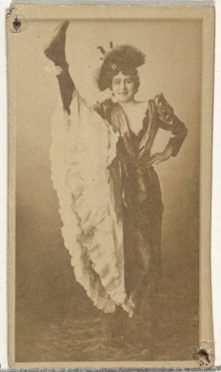 [High kick of dancer], from the Actors and Actresses series (N145-8) issued by Duke Sons & Co. to promote Duke Cigarettes, Issued by W. Duke, Sons &amp; Co. (New York and Durham, N.C.), Albumen photograph 