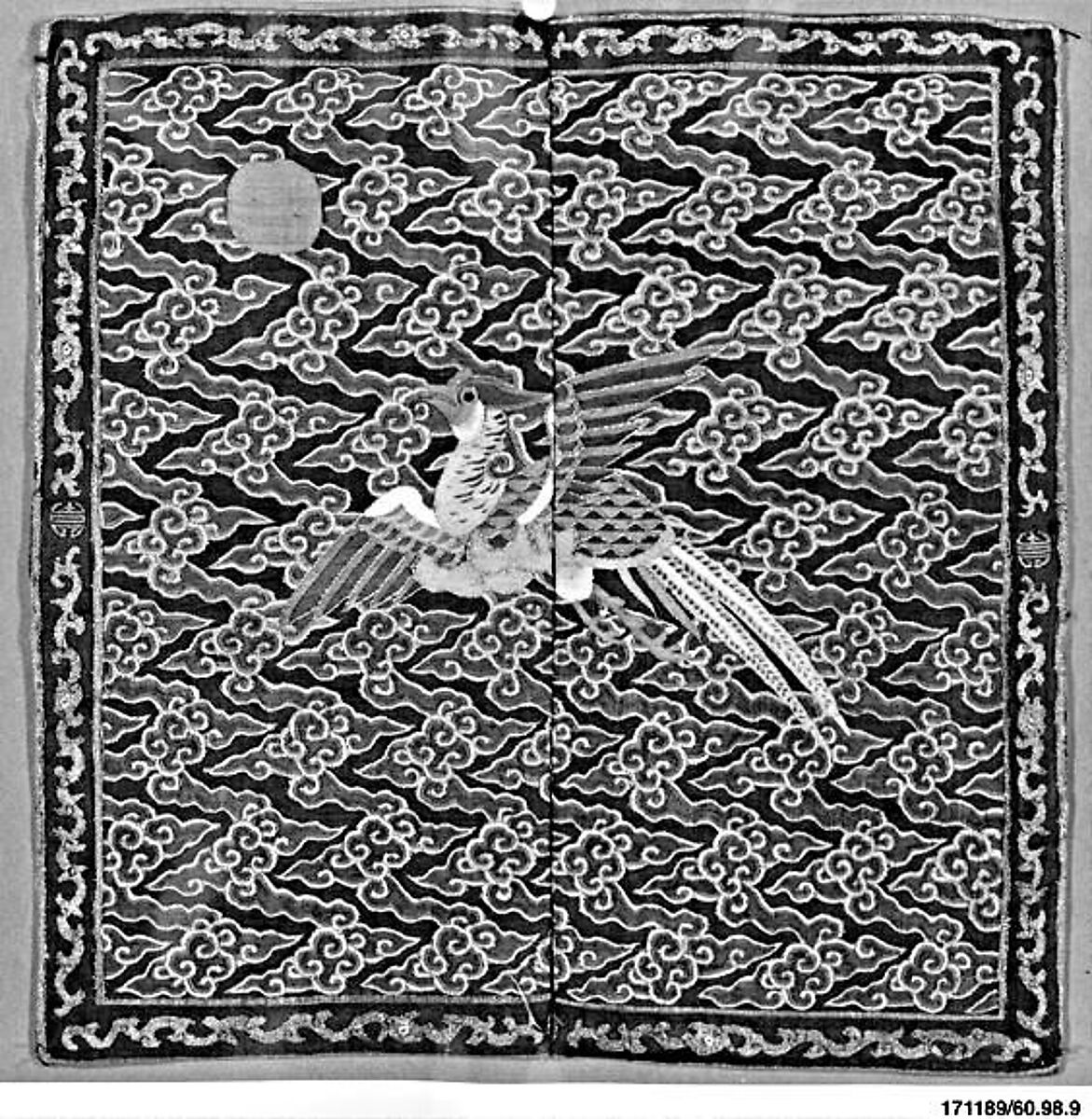 Civil rank badge, Silk with metallic thread (kesi), China 