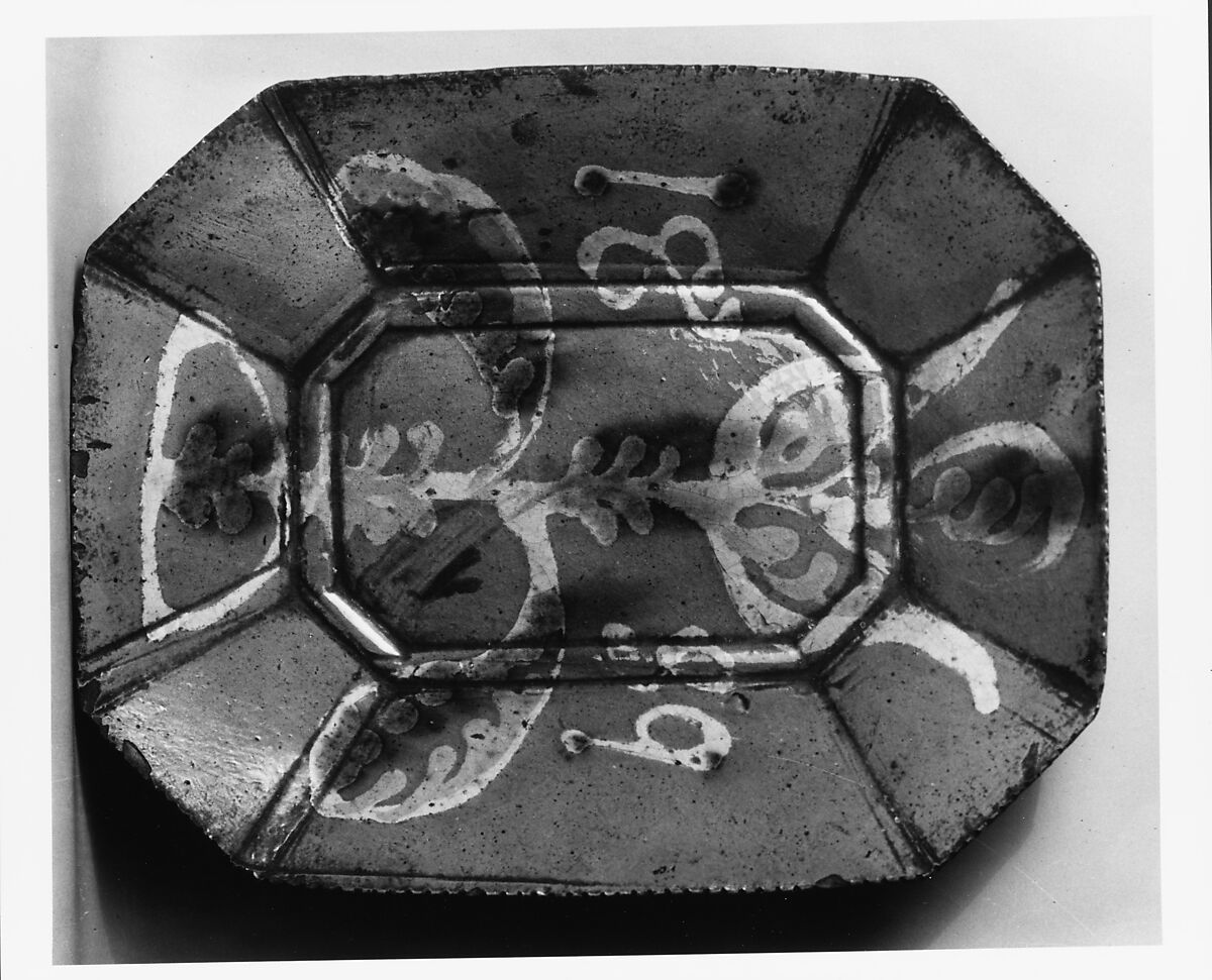 Dish, Possibly by Simon Singer (born 1822), Earthenware; Redware, American 