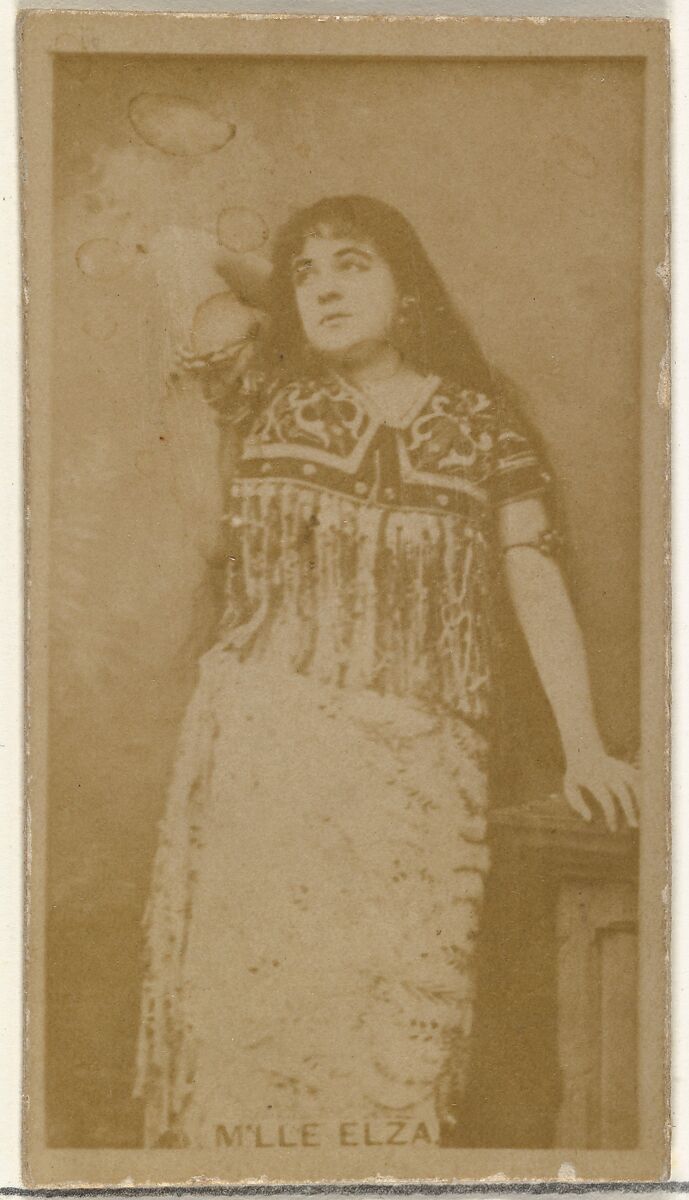 M'lle Elza, from the Actors and Actresses series (N145-8) issued by Duke Sons & Co. to promote Duke Cigarettes, Issued by W. Duke, Sons &amp; Co. (New York and Durham, N.C.), Albumen photograph 