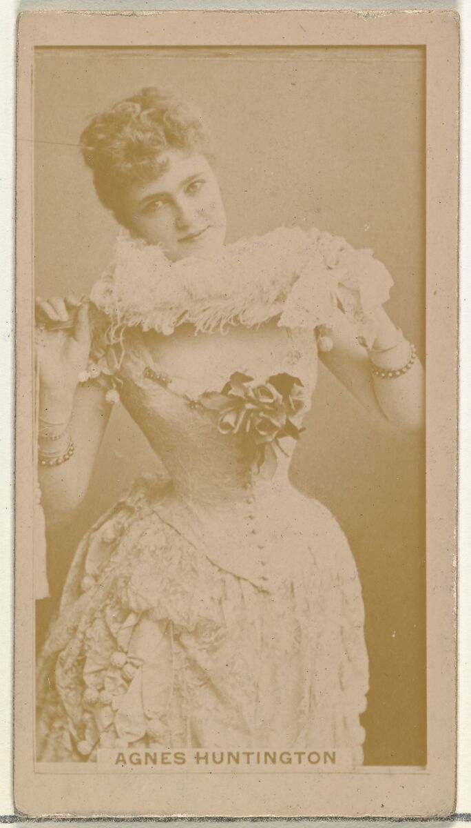 Agnes Huntington, from the Actors and Actresses series (N145-8) issued by Duke Sons & Co. to promote Duke Cigarettes, Issued by W. Duke, Sons &amp; Co. (New York and Durham, N.C.), Albumen photograph 