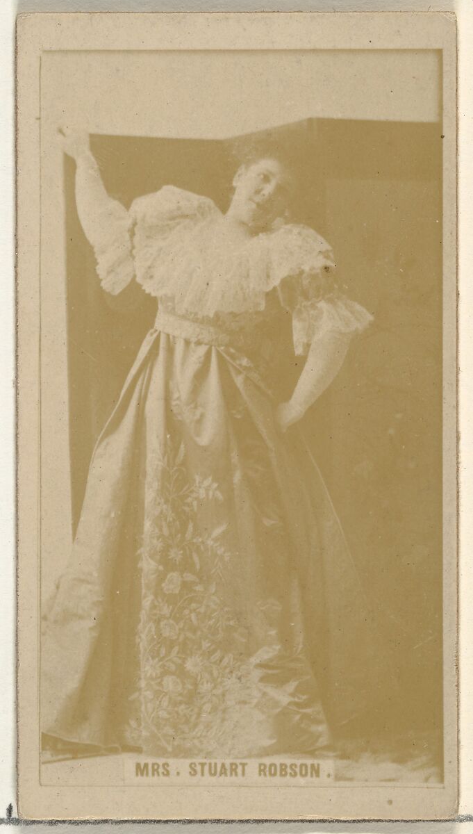 Mrs. Stuart Robson, from the Actors and Actresses series (N145-8) issued by Duke Sons & Co. to promote Duke Cigarettes, Issued by W. Duke, Sons &amp; Co. (New York and Durham, N.C.), Albumen photograph