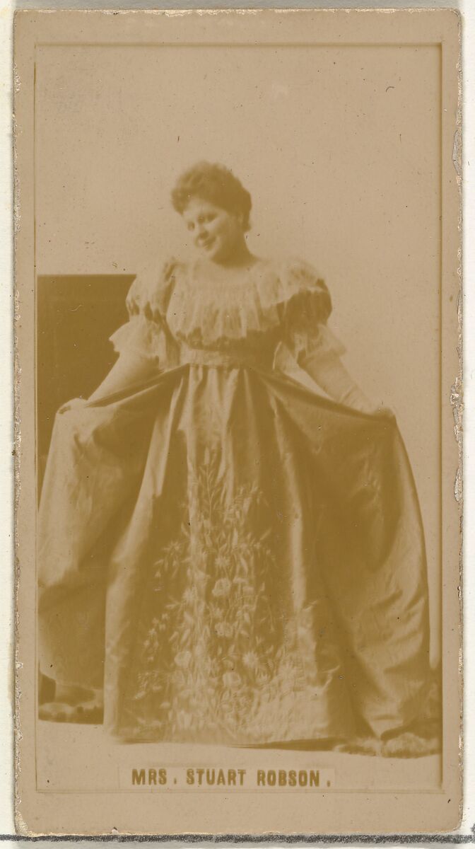 Mrs. Stuart Robson, from the Actors and Actresses series (N145-8) issued by Duke Sons & Co. to promote Duke Cigarettes, Issued by W. Duke, Sons &amp; Co. (New York and Durham, N.C.), Albumen photograph 