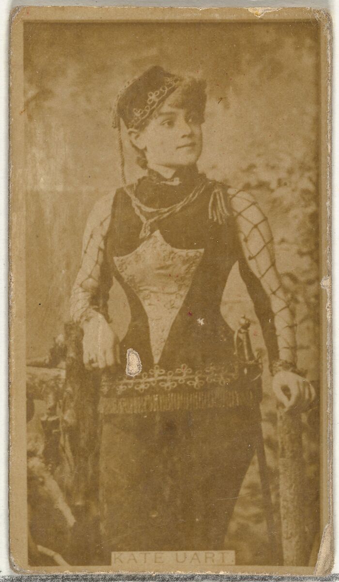 Kate Uart, from the Actors and Actresses series (N145-8) issued by Duke Sons & Co. to promote Duke Cigarettes, Issued by W. Duke, Sons &amp; Co. (New York and Durham, N.C.), Albumen photograph 