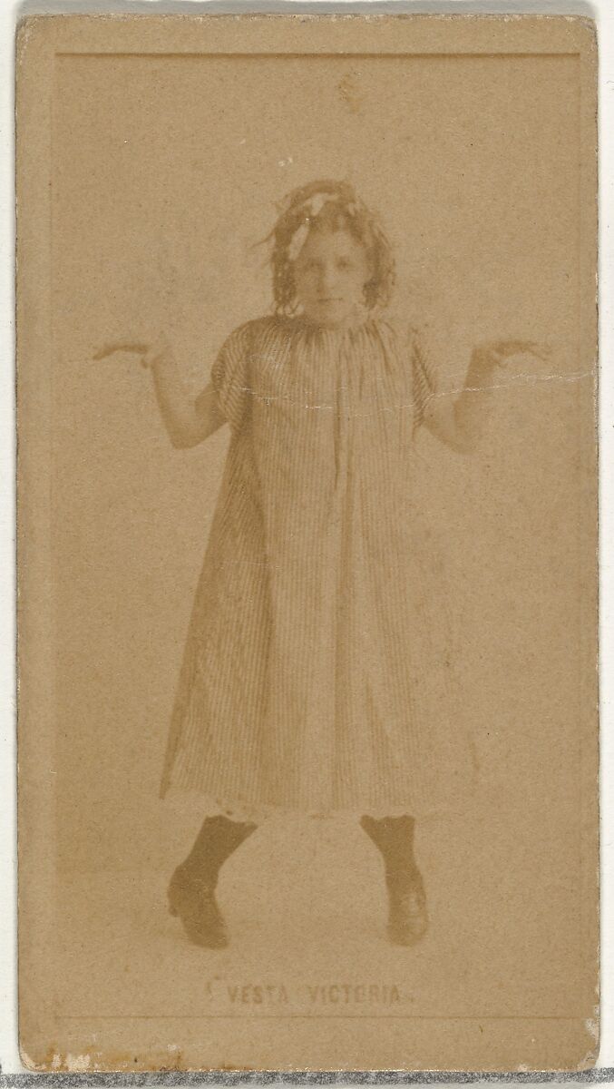 Vesta Victoria, from the Actors and Actresses series (N145-8) issued by Duke Sons & Co. to promote Duke Cigarettes, Issued by W. Duke, Sons &amp; Co. (New York and Durham, N.C.), Albumen photograph 