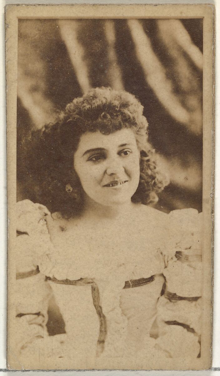 [Actress with curly hair], from the Actors and Actresses series (N145-8) issued by Duke Sons & Co. to promote Duke Cigarettes, Issued by W. Duke, Sons &amp; Co. (New York and Durham, N.C.), Albumen photograph 