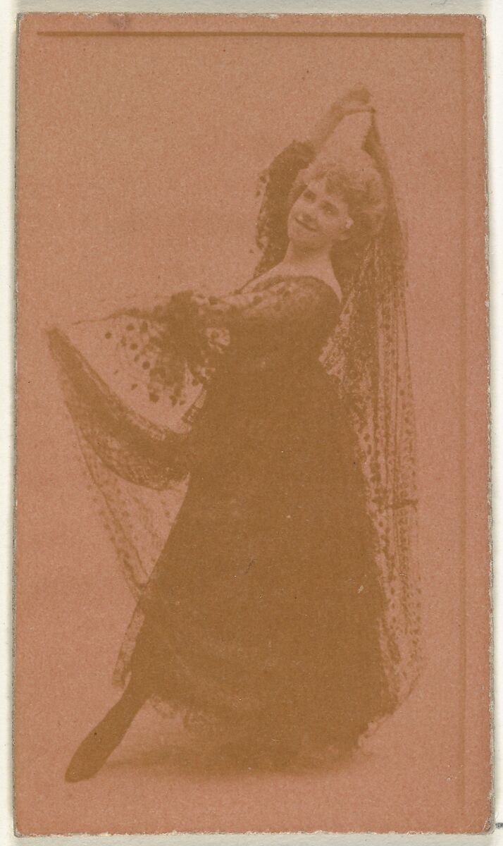 [Dancer holding up veil], from the Actors and Actresses series (N145-8) issued by Duke Sons & Co. to promote Duke Cigarettes, Issued by W. Duke, Sons &amp; Co. (New York and Durham, N.C.), Albumen photograph 