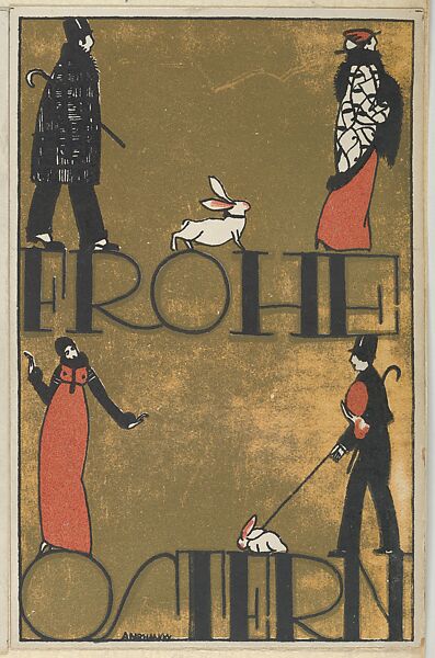 Happy Easter! (Frohe Ostern!), Arnold Nechansky (Austrian, Vienna 1888—1938 Kitzbühel, Tirol, Austria), Color lithograph 