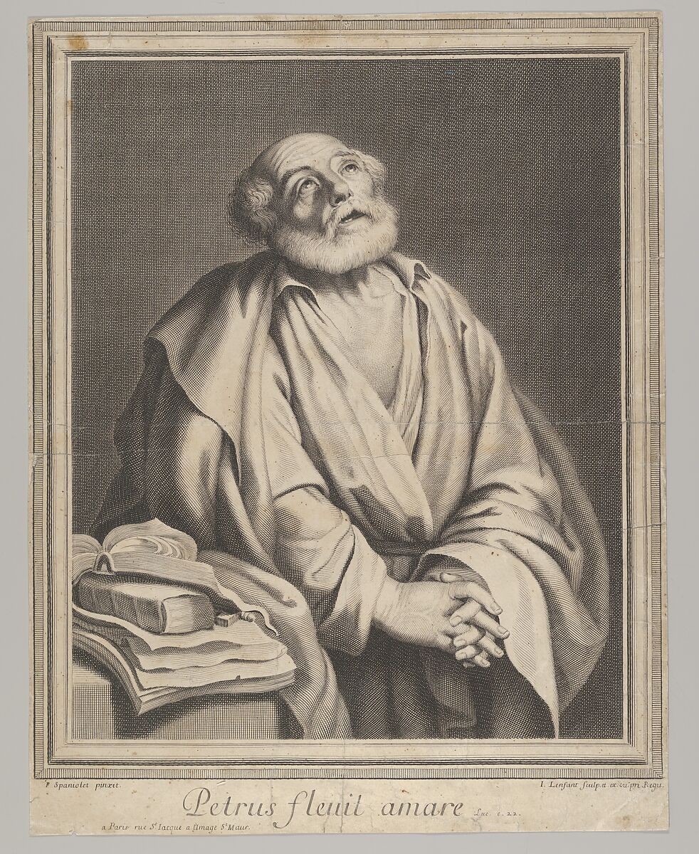 The Penitence of Saint Peter, Jean Lenfant (French, 1615–1674), Engraving 