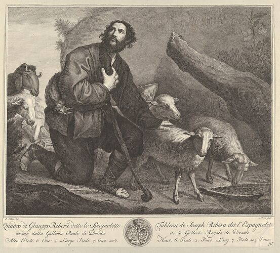 The Prodigal Son Tending Sheep, from 'Recueil d'estampes d'après les plus célèbres tableaux de la Galerie Royale de Dresde'