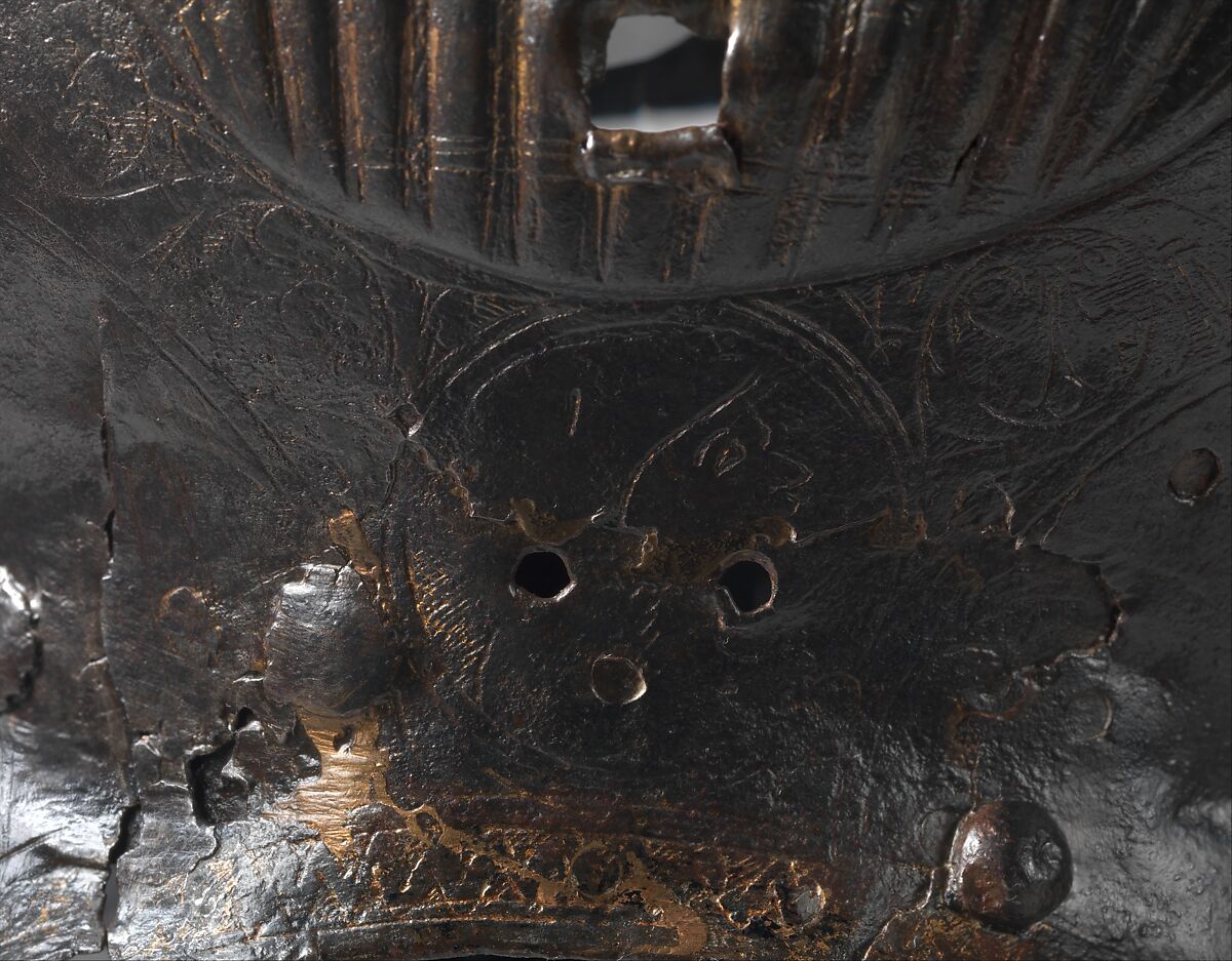 Close Helmet, Gian Giacomo Negroli (Italian, Milan 1463–1543), Steel, gold, Italian, Milan