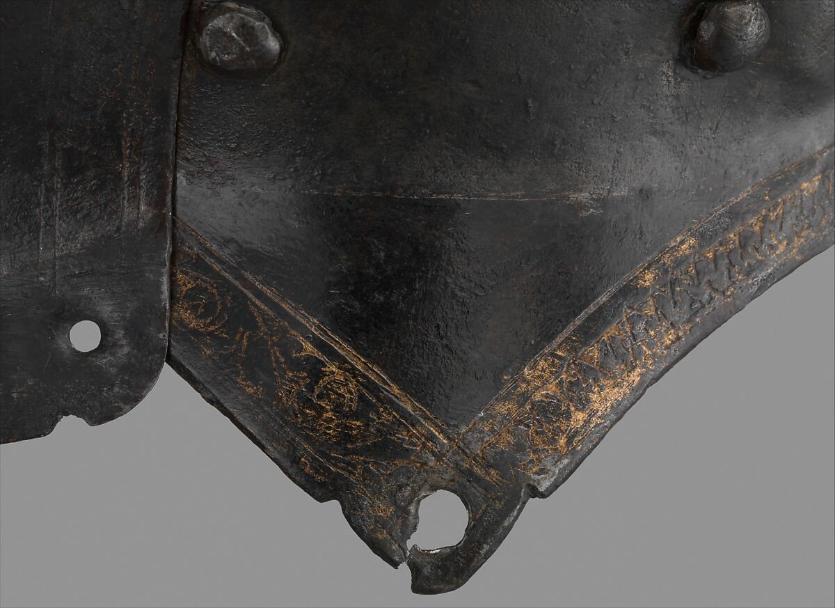 Close Helmet, Gian Giacomo Negroli (Italian, Milan 1463–1543), Steel, gold, Italian, Milan