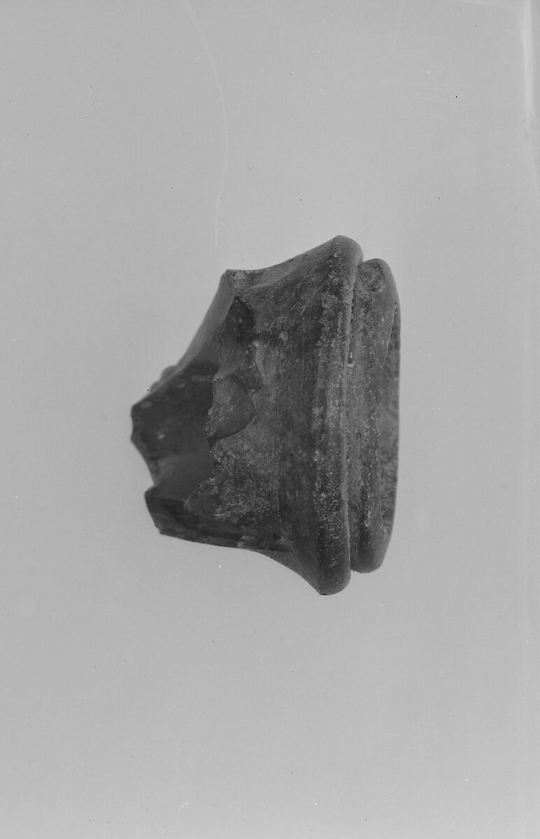 Fragment of a Bottle, Free-blown non-lead glass, American 