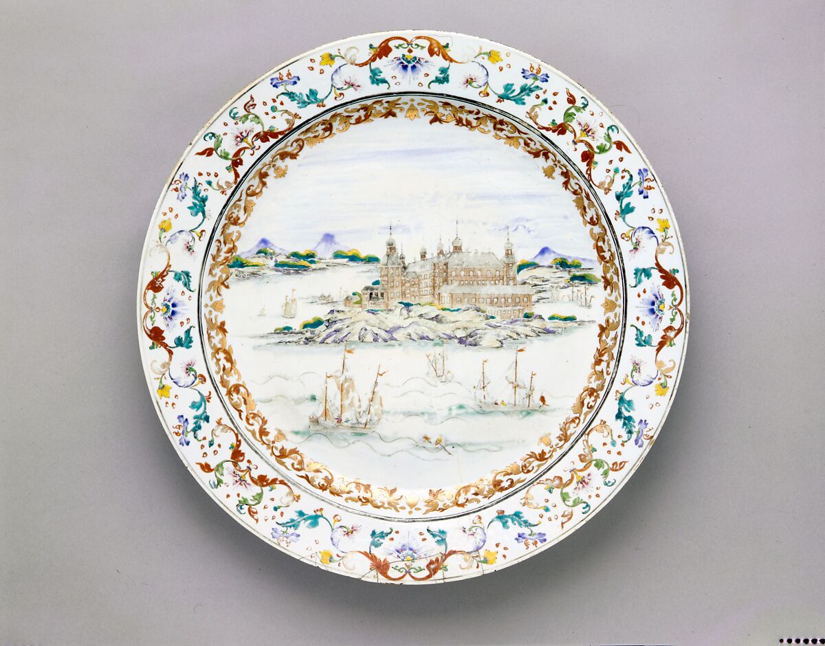 Platter, Porcelain, Chinese, for Swedish market 