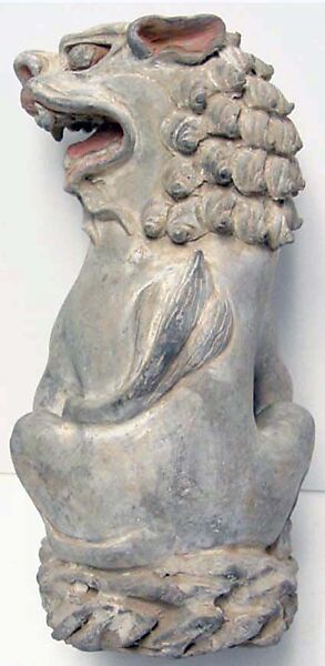 Lion, Earthenware with traces of pigments, China
