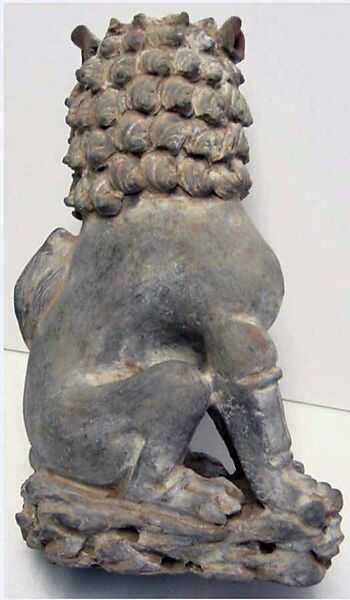 Lion, Earthenware with traces of pigments, China