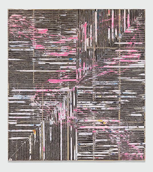 Crack Between the Floorboards, Mark Bradford (American, born Los Angeles, California, 1961), Printed and painted paper, masking tape, and acrylic media on canvas 
