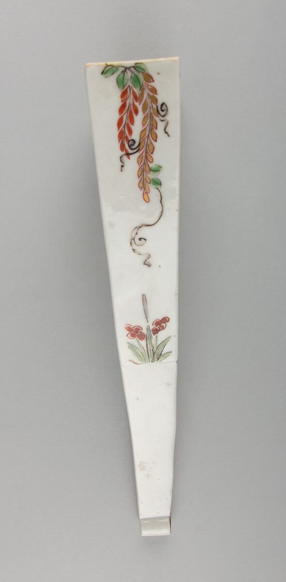 One of a Pair of Fan-Shaped Hanging Wall Vases, Porcelain with overglaze enamels and gold (Hizen ware, Ko Imari type), Japan