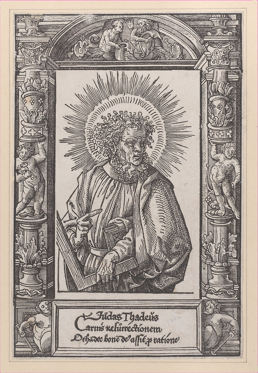 Judas Thaddaeus, from Christ and the Apostles, Jacob Cornelisz van Oostsanen (Netherlandish, Oostsanen ca. 1470–1533 Amsterdam), Woodcut 