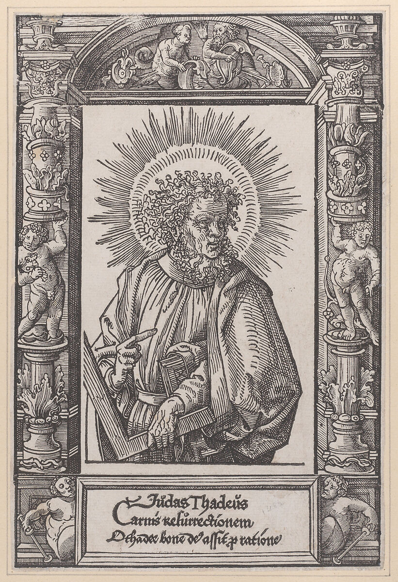 Judas Thaddaeus, from Christ and the Apostles, Jacob Cornelisz van Oostsanen (Netherlandish, Oostsanen ca. 1470–1533 Amsterdam), Woodcut