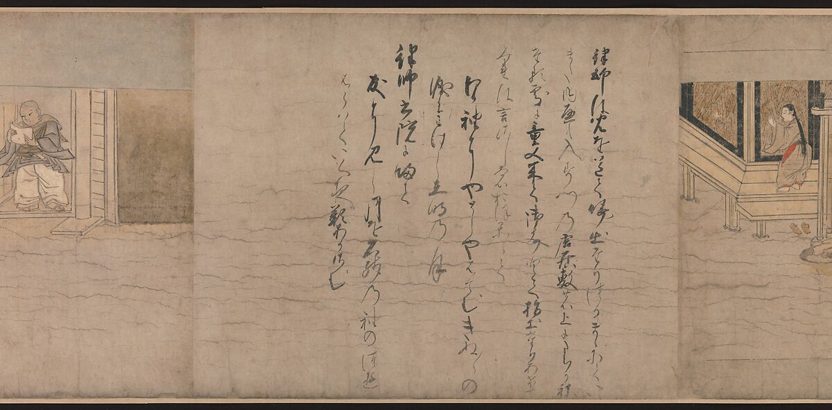A Long Tale for an Autumn Night (Aki no yo nagamonogatari), Unidentified artist Japanese, Handscroll 2 from a set of 3; ink, color, and gold on paper, Japan
