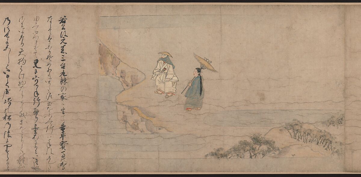 A Long Tale for an Autumn Night (Aki no yo nagamonogatari), Unidentified artist Japanese, Handscroll 2 from a set of 3; ink, color, and gold on paper, Japan