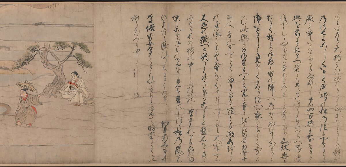 A Long Tale for an Autumn Night (Aki no yo nagamonogatari), Unidentified artist Japanese, Handscroll 2 from a set of 3; ink, color, and gold on paper, Japan