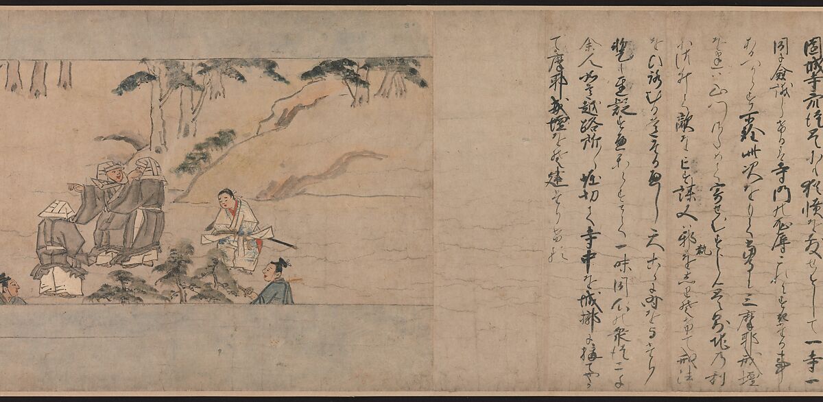 A Long Tale for an Autumn Night (Aki no yo nagamonogatari), Unidentified artist Japanese, Handscroll 2 from a set of 3; ink, color, and gold on paper, Japan